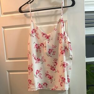Suzy Shier Floral Camisole - Pink and White